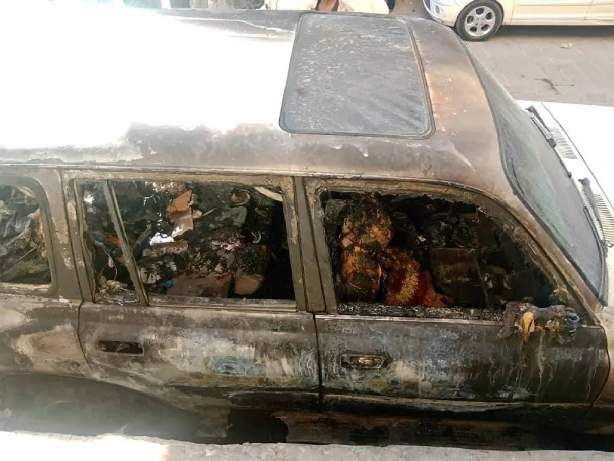 مجهولون يحرقون سيارة رئيس رابطة جرحى الحرب في تعز