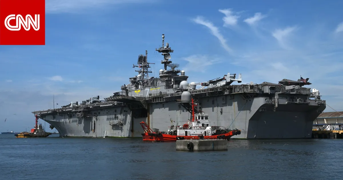 سفينة أمريكية تحمل قوات مارينز في طريقها للشرق الأوسط