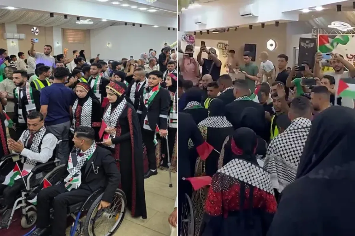 زفاف جماعي لـ40 من مبتوري الأطراف ومصابي حرب غزة في خان يونس