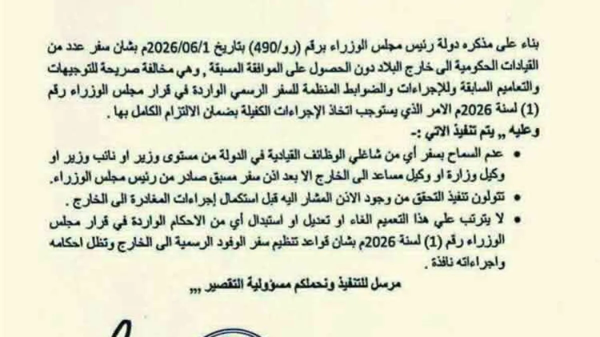 حكومة المجلس الرئاسي تفرض قيودا جديدة على سفر المسؤولين إلى الخارج